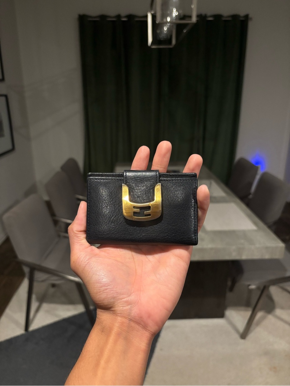 Vintage Fendi Black Leather Wallet | Black | Small
